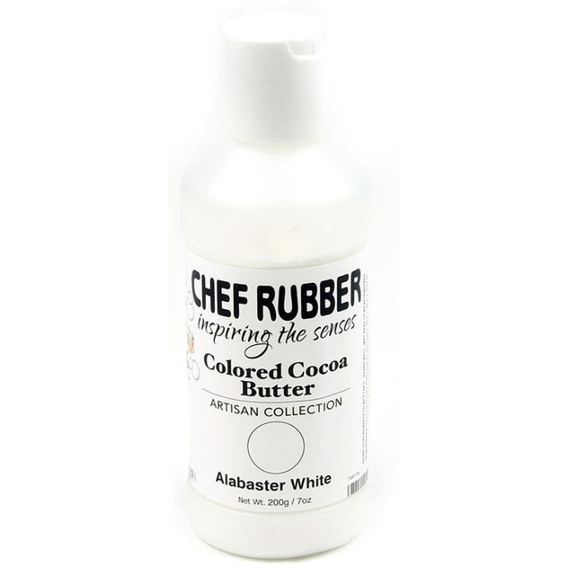 Chef Rubber Artisan Alabaster White Cocoa Butter, 200g/7 Oz