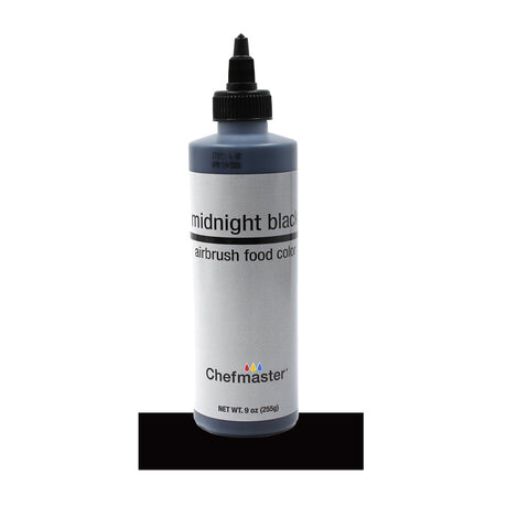 Chefmaster Midnight Black Airbrush Food Color, 9 oz.