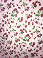 Cherries White Poly Cotton Fabric - White Cherry Print, 59/60" Width (1 Yard)