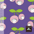 Cotton Lycra Knit Fabric Cherry Friends Lavender