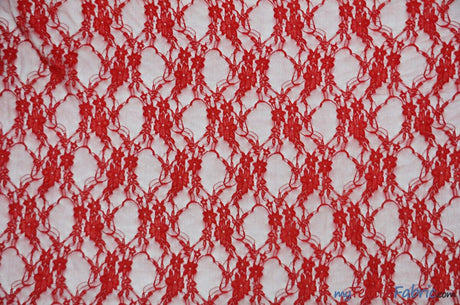 Giselle Floral Lace Polyester Spandex Fabric - Sheer Vintage Stretch Lace, 58/60" Width, Multiple Colors (1 Yard)