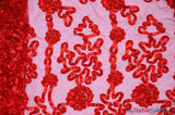 Luxury Organza Embroidery Polyester Fabric - Sheer Ribbon Embroidery, 54" Width, Multiple Colors (1 Yard)