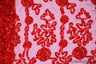 Luxury Organza Embroidery Polyester Fabric - Sheer Ribbon Embroidery, 54" Width, Multiple Colors (1 Yard)