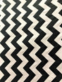 1" Chevron Black Poly Cotton Fabric - Black Chevron, 59/60" Width (1 Yard)