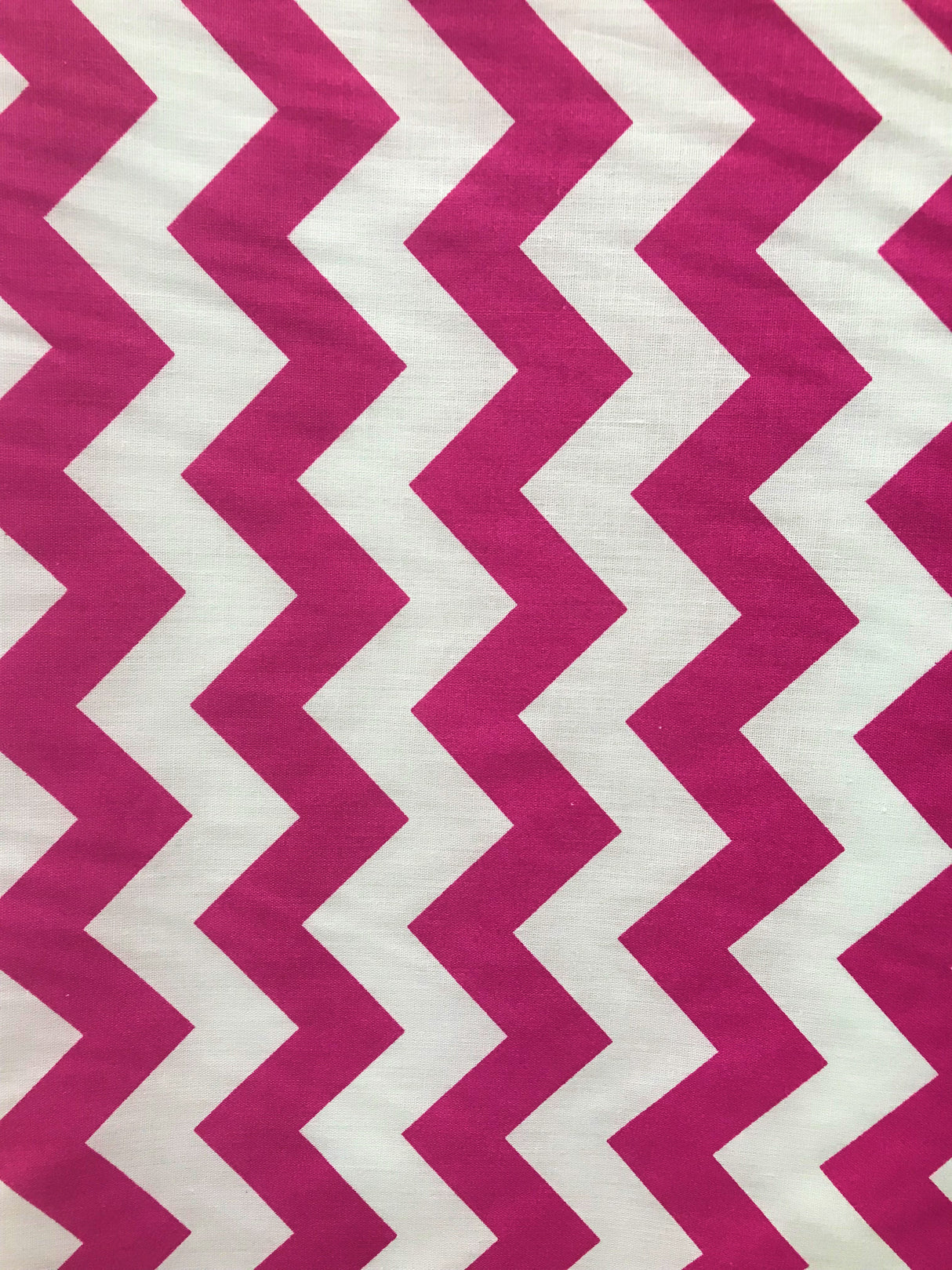 Fuchsia 1" Chevron Poly Cotton Fabric - Fuchsia Chevron, 59/60" Width (1 Yard)