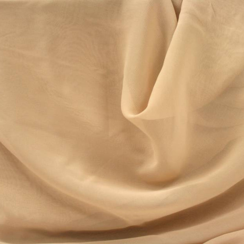 1 Yard Beige Hi Multi Chiffon Fabric 58/60" Wide Lightweight Sheer Polyester for Apparel