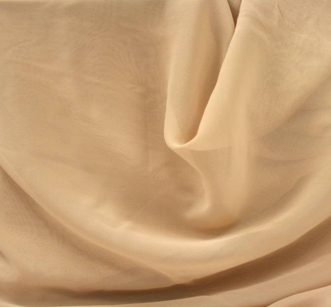 Chiffon Beige (Hi Multi) Polyester Chiffon Fabric - Beige, Sheer, 58/60" Width (1 Yard)