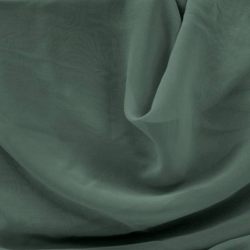 1 Yard Emerald Green Chiffon Fabric 58/60" Wide Lightweight Sheer Polyester