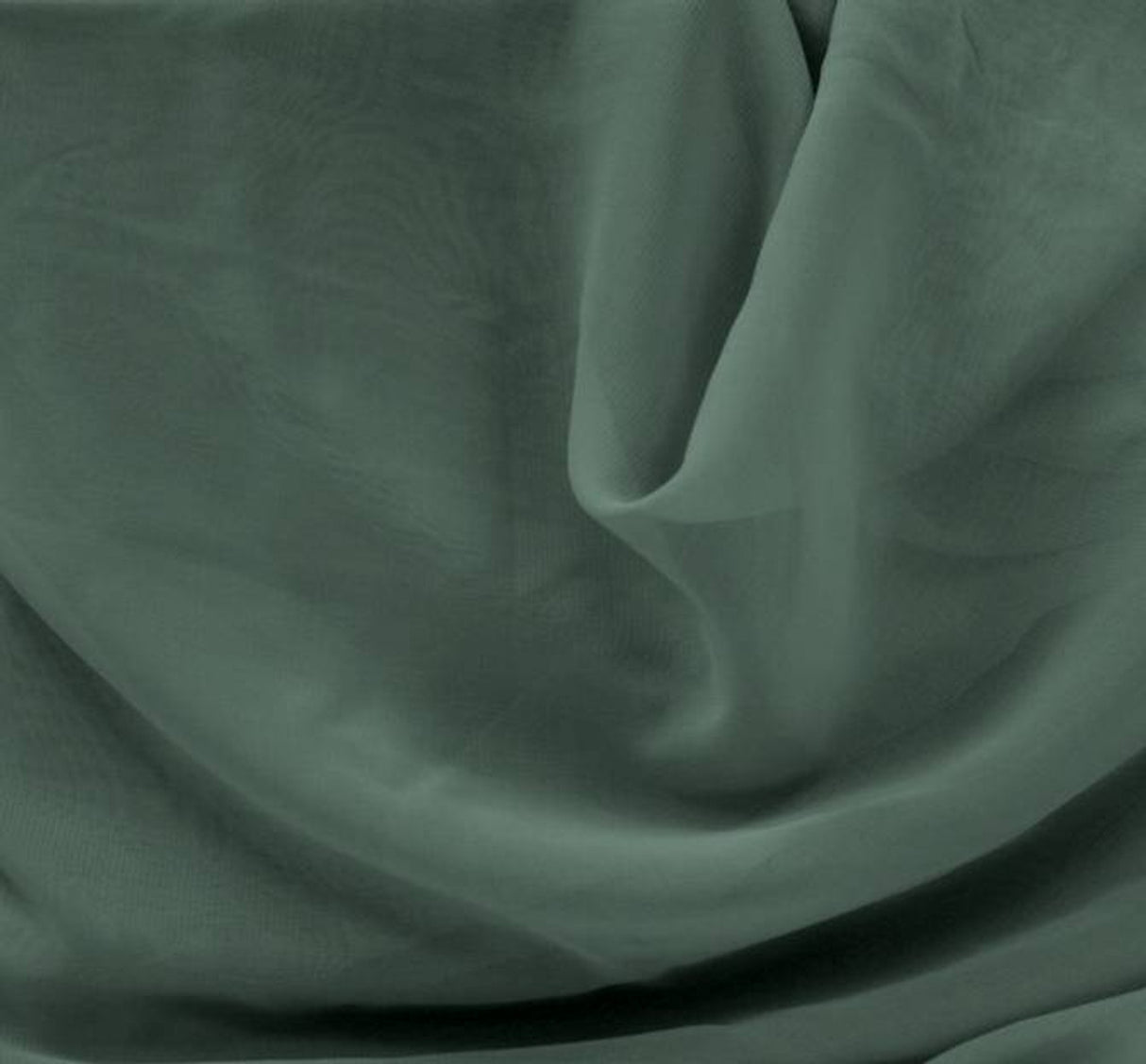1 Yard Emerald Green Chiffon Fabric 58/60" Wide Lightweight Sheer Polyester