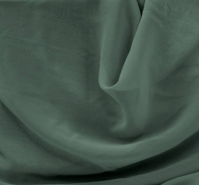 Hi Multi Chiffon 100% Polyester Fabric - Emerald, Sheer, 58/60" Width (1 Yard)