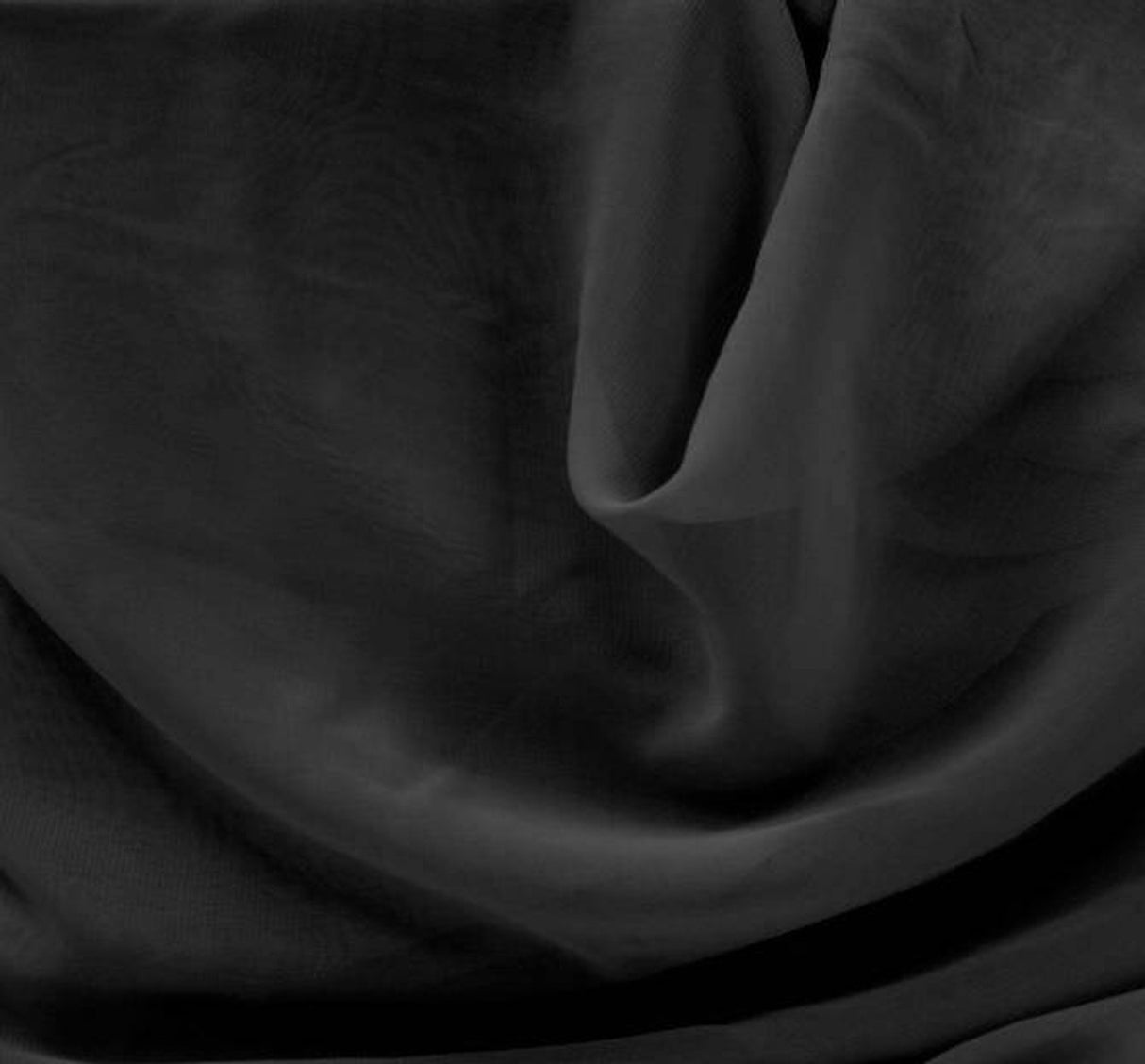 1 Yard Black Hi Multi Chiffon Fabric 58/60" Wide Lightweight Sheer Polyester for Apparel & Décor