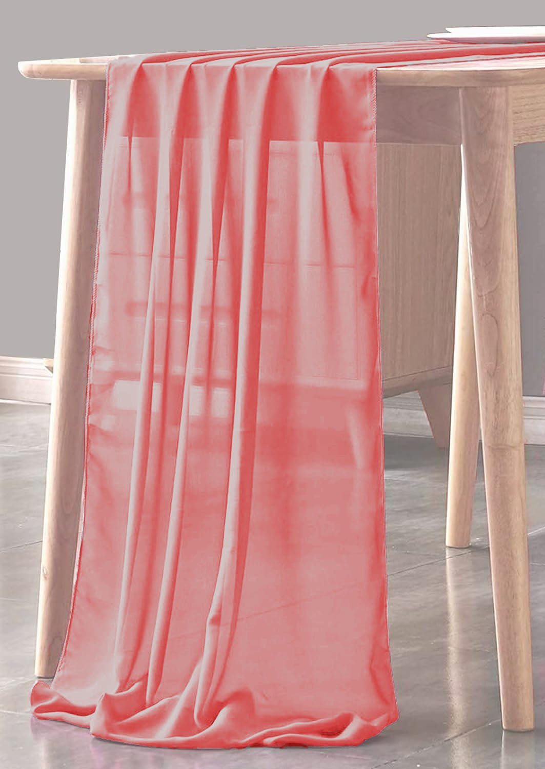 Chiffon Sheer Table Runner Chiffon Fabric - Sheer, 18" X 108" Inches, Color Options (1 Piece)