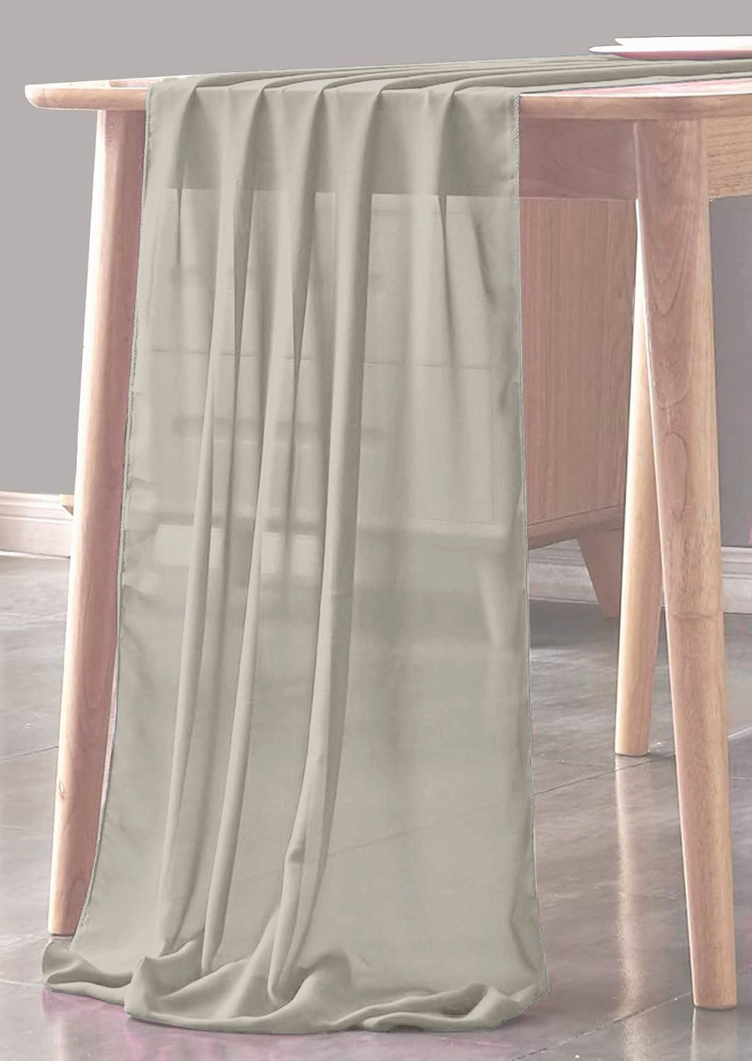 Chiffon Sheer Table Runner Chiffon Fabric - Sheer, 18" X 108" Inches, Color Options (1 Piece)