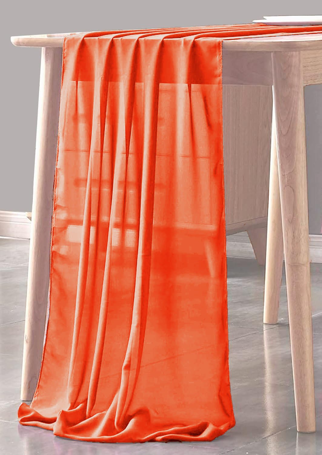 Chiffon Sheer Table Runner Chiffon Fabric - Sheer, 18" X 108" Inches, Color Options (1 Piece)