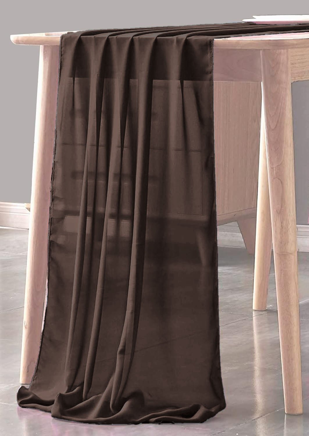 Chiffon Sheer Table Runner Chiffon Fabric - Sheer, 14" X 108", Color Options (1 Piece)