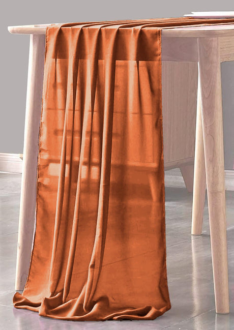 Chiffon Sheer Table Runner Polyester Fabric - Sheer, 14" X 144" (1 Piece)