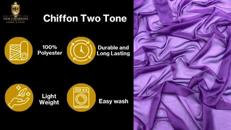 Two Tone Chiffon Sheer Fabric - Two Tone Sheer, 58" Width (1 Yard)