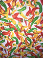 Chilies White Poly Cotton Fabric - Chili Print, White, 59/60" Width (1 Yard)
