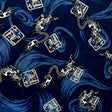 Microfiber Boardshort Fabric Chinese Dragons Navy