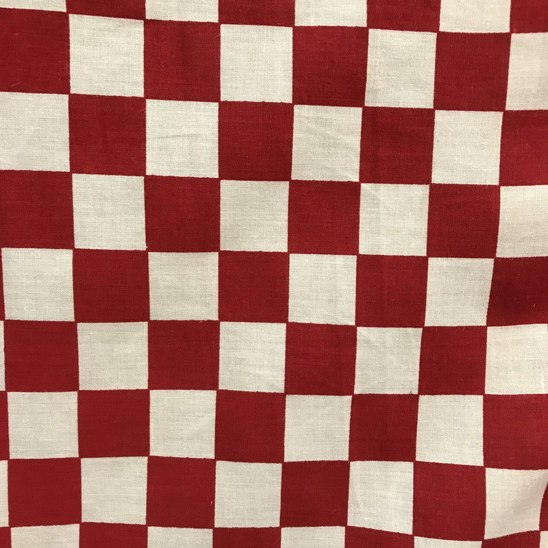 Red Checkered Poly Cotton Fabric - Red Checkered, 59/60" Wide (1 Yard)