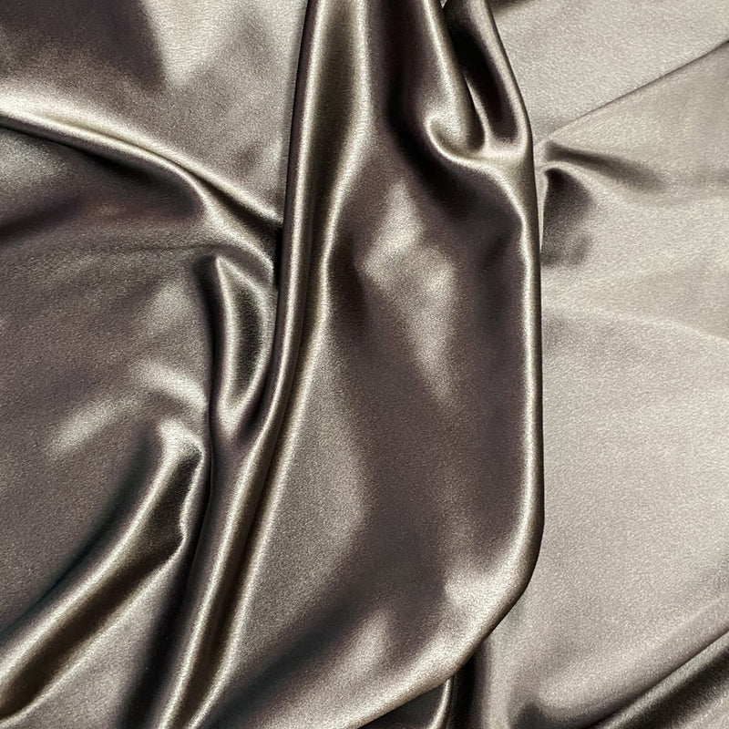 Crepe Satin Polyester Fabric - Chocolate Brown, 58" Width (1 Yard)