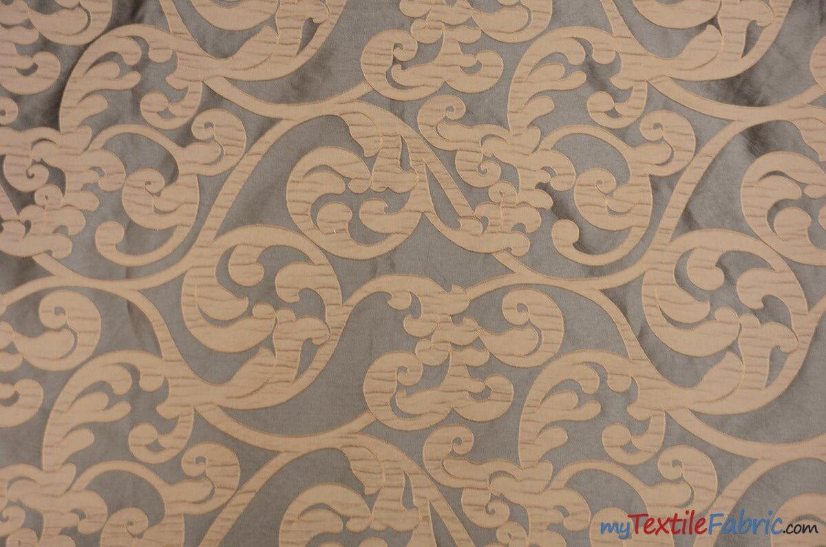 Victorian Damask Jacquard Fabric - Vineyard Damask Pattern, 58/60" Width (1 Yard)