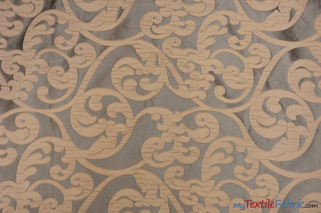 Victorian Damask Jacquard Fabric - Vineyard Damask Pattern, 58/60" Width (1 Yard)