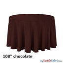 108 Inch Round Polyester Seamless Tablecloth Fabric - Solid Color, 108" Diameter (By Piece)