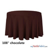 108 Inch Round Polyester Seamless Tablecloth Fabric - Solid Color, 108" Diameter (By Piece)