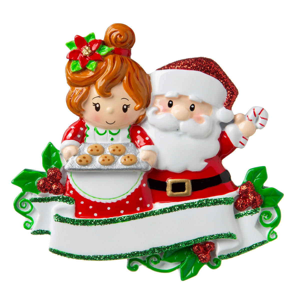 Christmas Baking with Mr. And Mrs. Claus Customizable Ornament