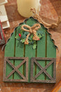 6" Wood & Metal Holiday Barn Ornaments