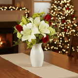 Heartfelt Christmas Arrangements Red Green White Holiday Flower Bouquet Festive Seasonal Floral Centerpiece