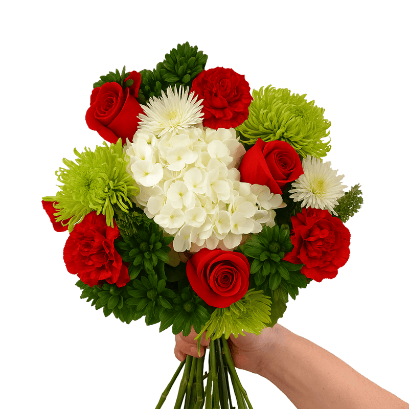 7 Santa’s Christmas Flower Bouquets Fresh Holiday Arrangement Set