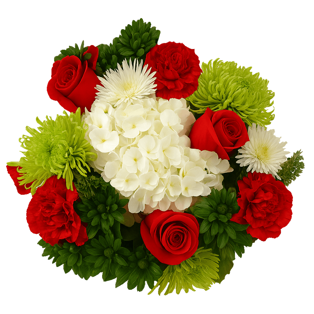 Santa’s Christmas Flower Bouquets Fresh Holiday Arrangement Set