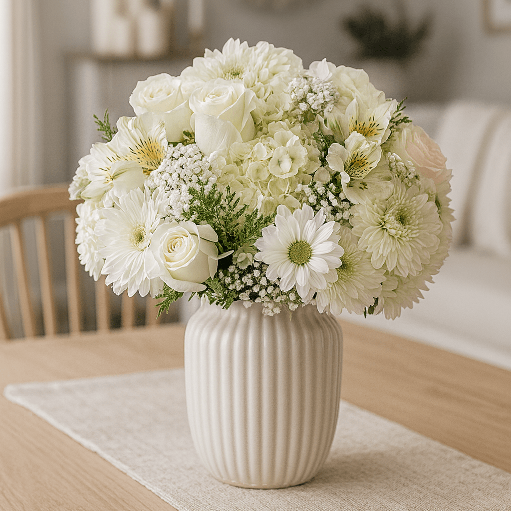 Christmas Angel Bouquets White Holiday Flower Arrangement Elegant Winter Floral Centerpiece