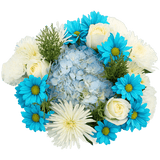 Happy Hanukkah Bouquets Blue White Holiday Flower Arrangement Festive Winter Floral Centerpiece