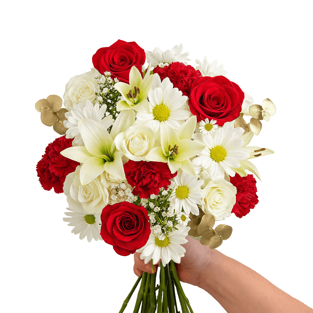 Christmas Dream Bouquets Red White Holiday Flower Arrangement Festive Winter Floral Centerpiece