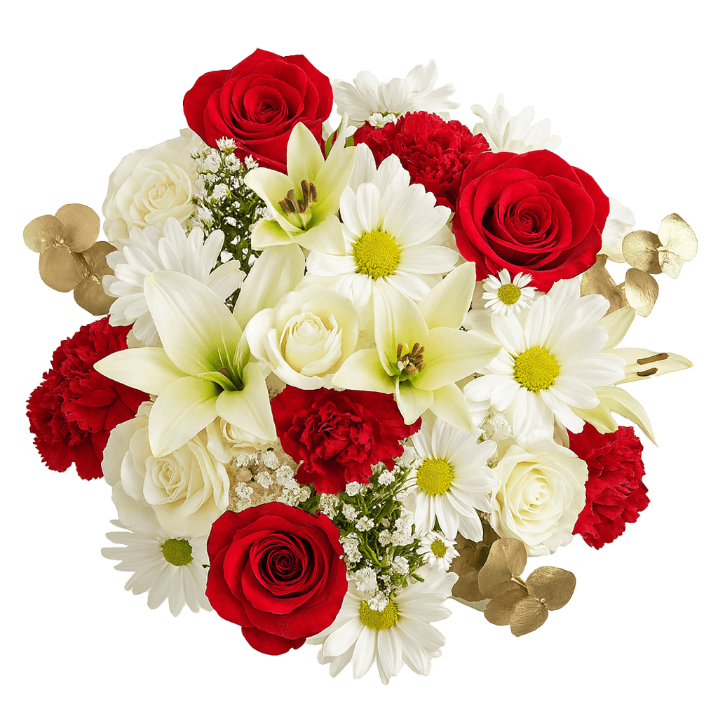 Christmas Dream Bouquets Red White Holiday Flower Arrangement Festive Winter Floral Centerpiece