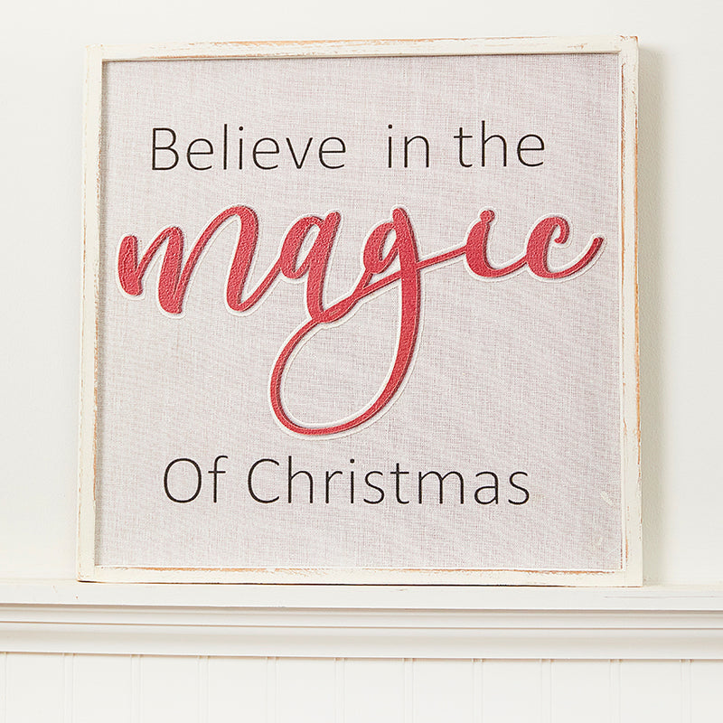 16"x16" "Believe In The Magic Of Christmas" Wall Decor