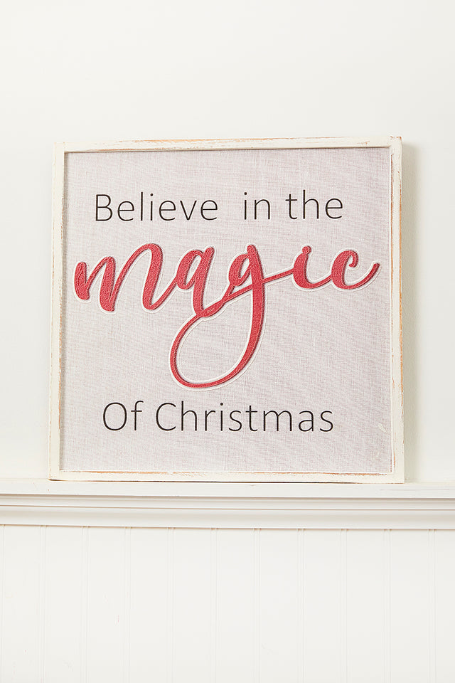 16"x16" "Believe In The Magic Of Christmas" Wall Decor