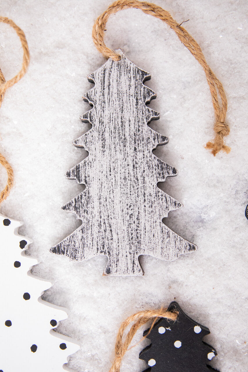 6” Wood Tree Christmas Ornament