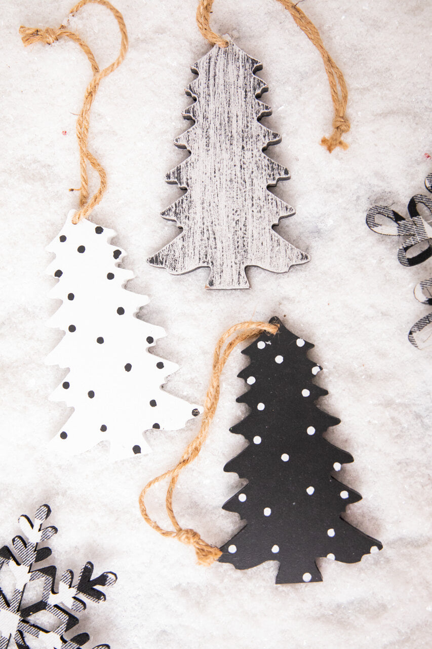 6” Wood Tree Christmas Ornament