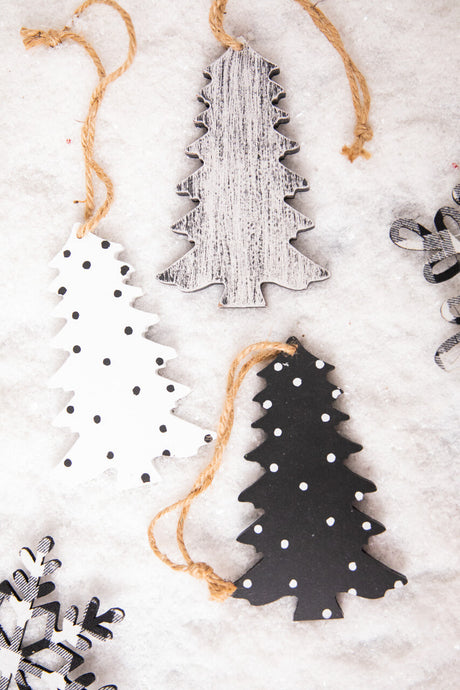 6” Wood Tree Christmas Ornament