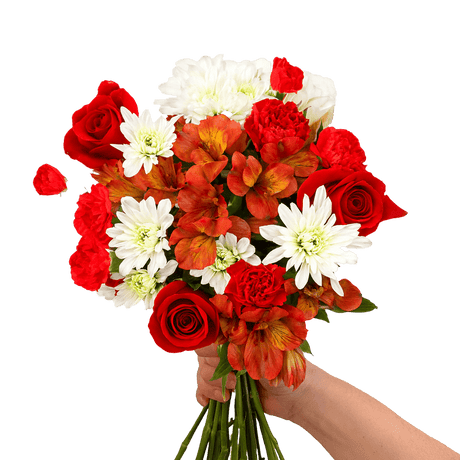 Festive Happy Holidays Flower Bouquet Fresh Seasonal Arrangement