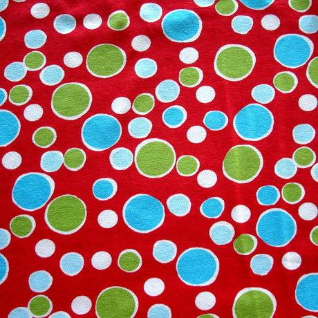 Cotton Lycra Knit Fabric Christmas Bubble Dots