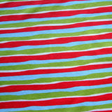 Cotton Lycra Knit Christmas Wavy Stripes