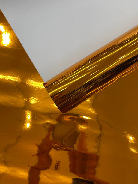 Chrome Mirror Reflective Vinyl Fabric - Mirror Reflective Finish, 54" Width (1 Yard)