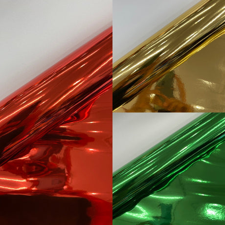 Chrome Mirror Reflective Vinyl Fabric - Mirror Reflective Finish, 54" Width (1 Yard)