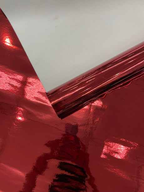 Chrome Mirror Reflective Vinyl Fabric - Mirror Reflective Finish, 54" Width (1 Yard)