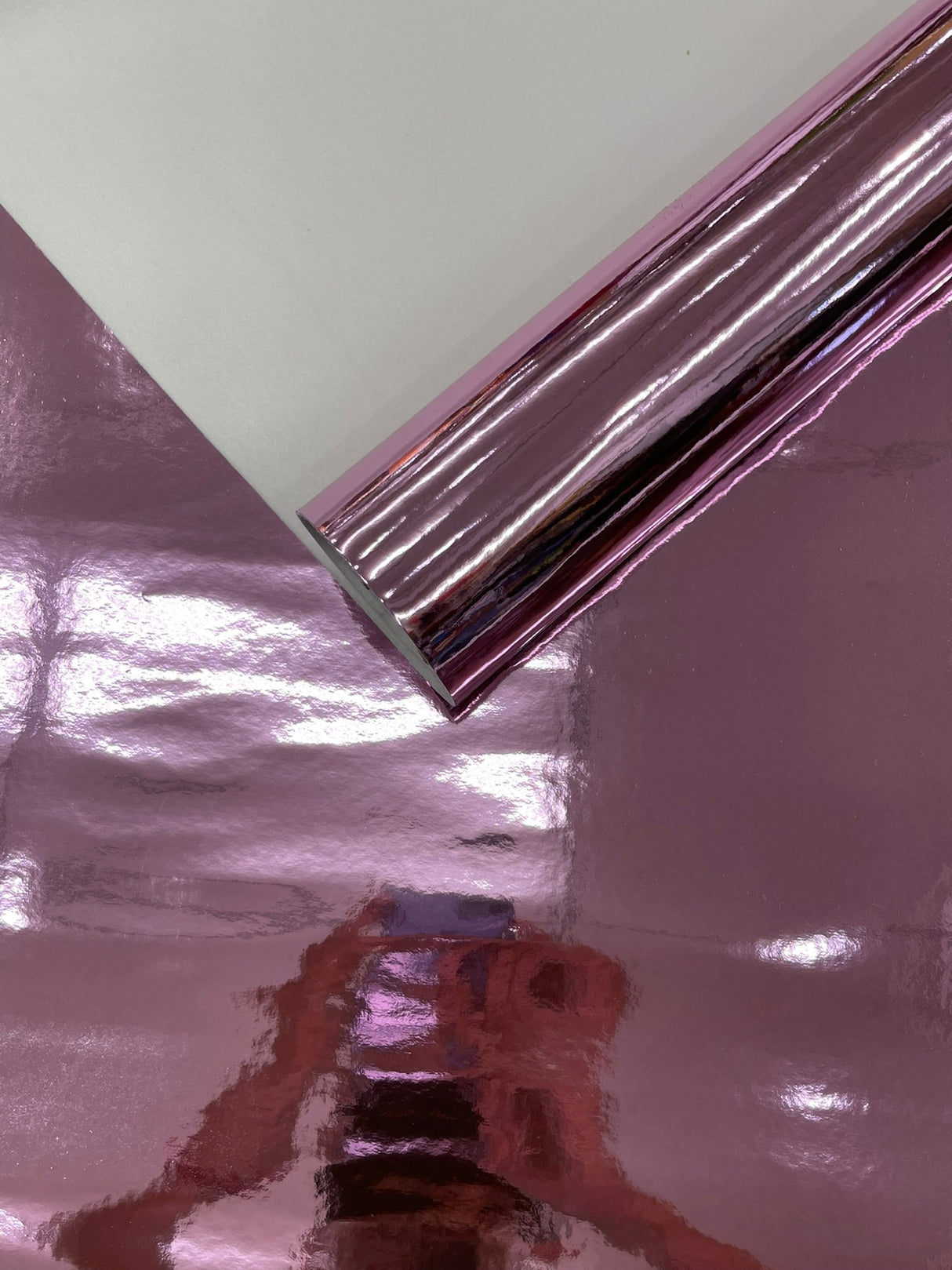 Chrome Mirror Reflective Vinyl Fabric - Mirror Reflective Finish, 54" Width (1 Yard)